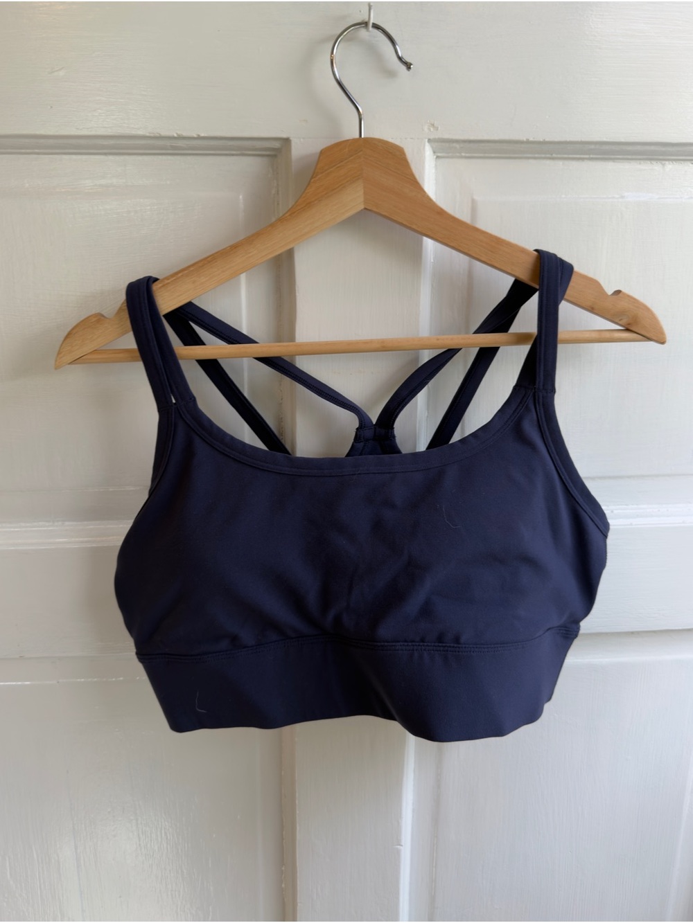 Fabletics Navy Medium Impact Longline Double-Strap Sports Bra